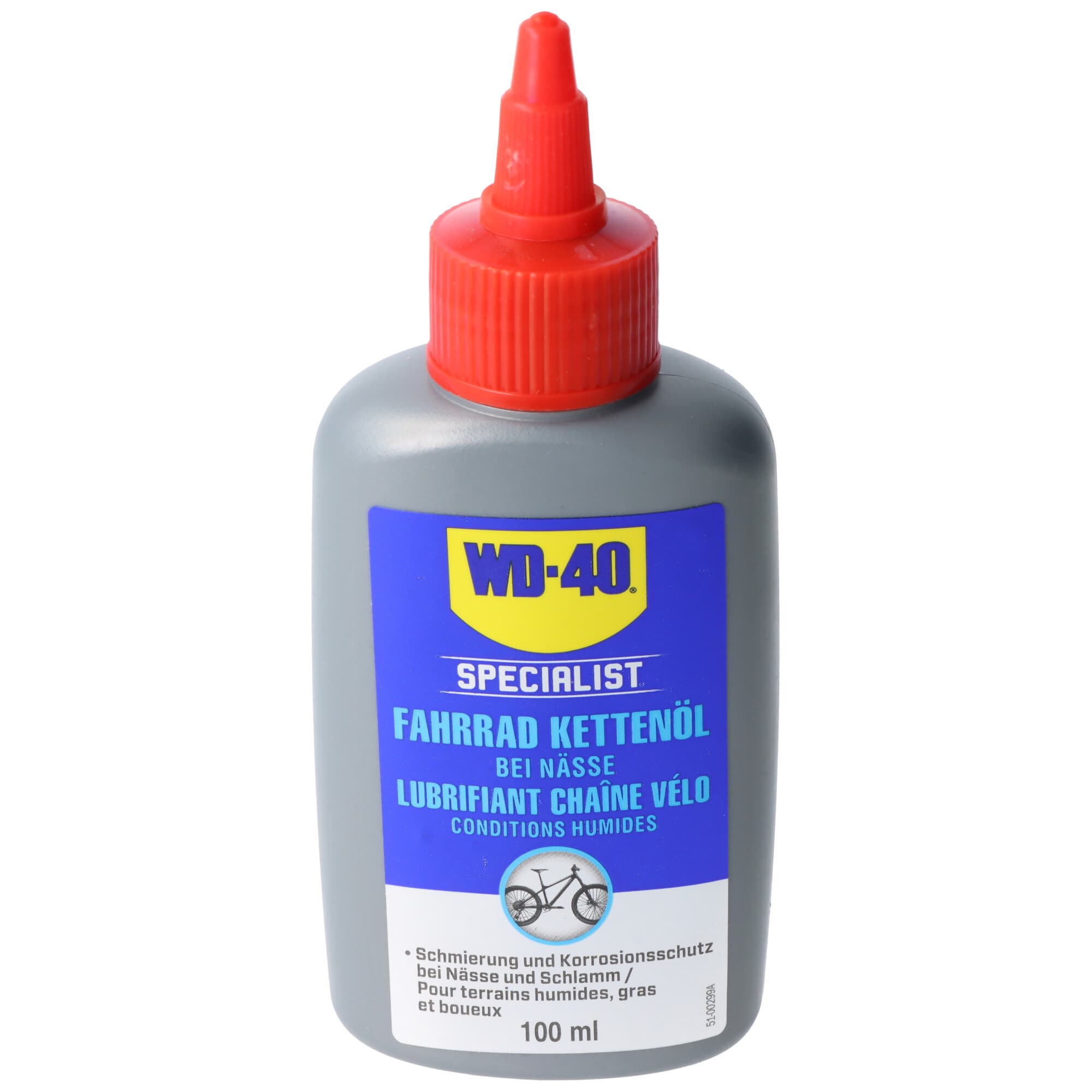Huile de chaîne WD-40 BIKE, huile de chaîne de vélo pour conditions humides, WD-40 WET, protection contre la corrosion dans des conditions humides et