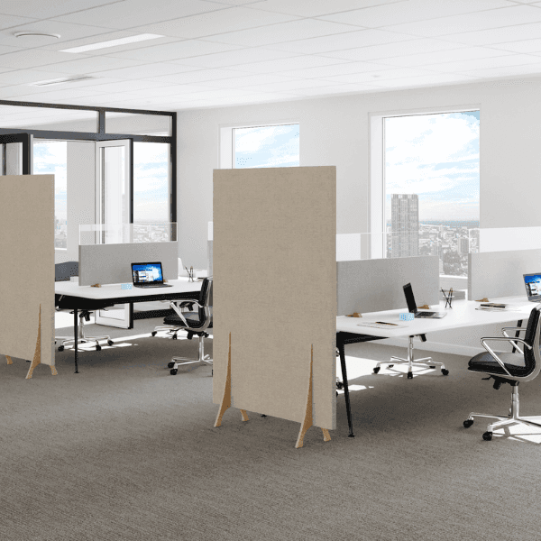 Paroi Acoustique sur Pieds pour bureau - Normes Non Feu M1